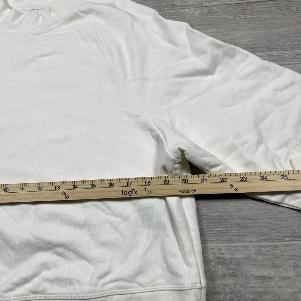 On Cloud Pullover Crew Neck White‎ Sweater French Terry Women's Large NWOT